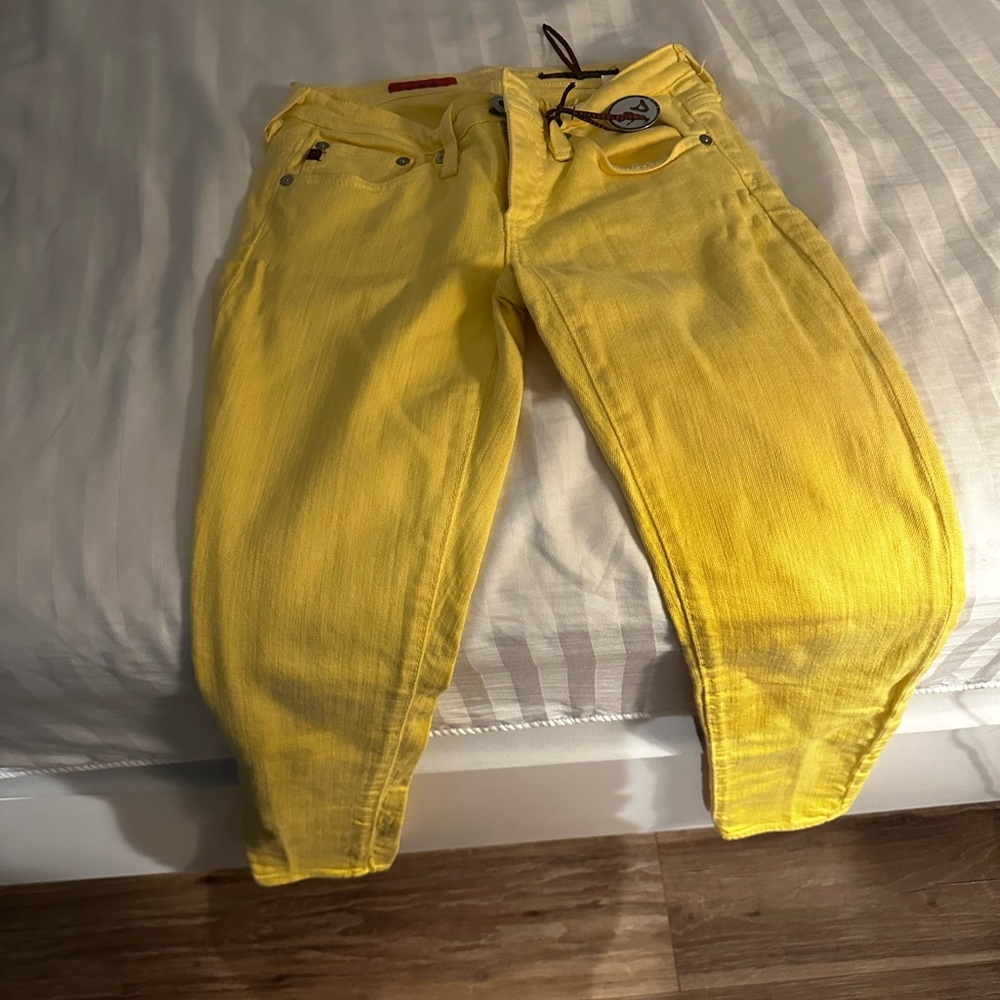 AG Adriano Goldschmied Yellow Cropped Jeans